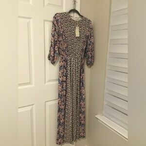 Women’s floral smocked maxi dress